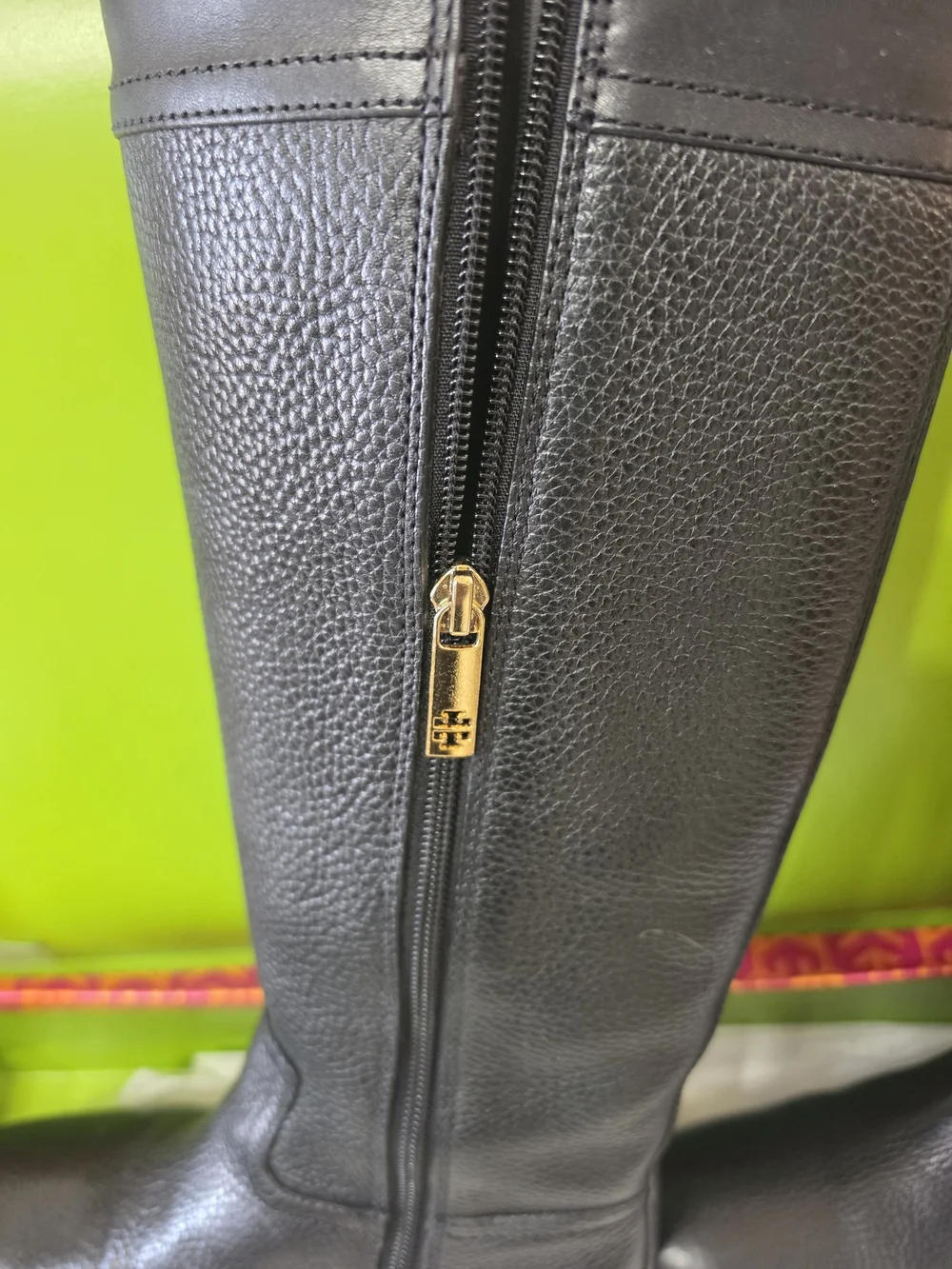 Tory Burch Black Tall Leather Riding Boots